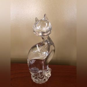 Murano Art Glass Clear Cat Figurine